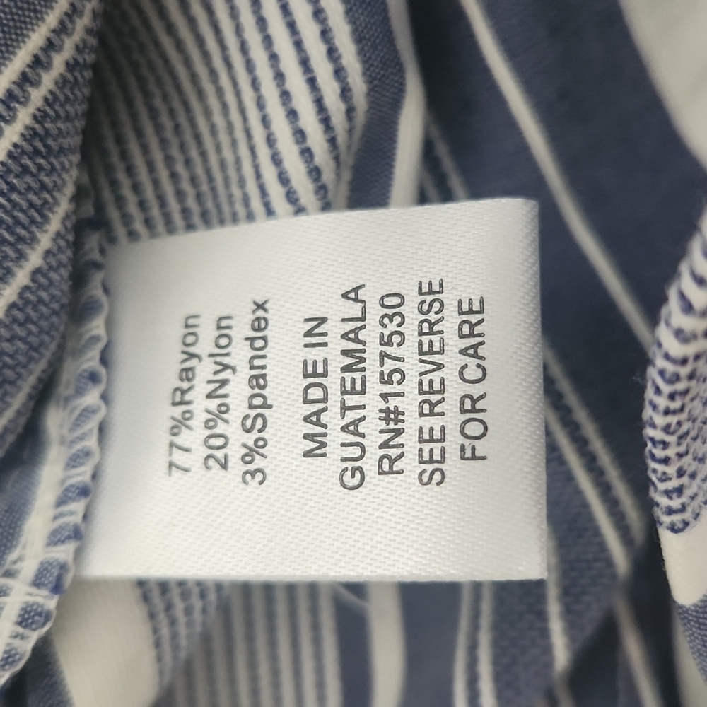 Kate Park Blue and White Striped Capris Size 8 - Picture 6 of 11